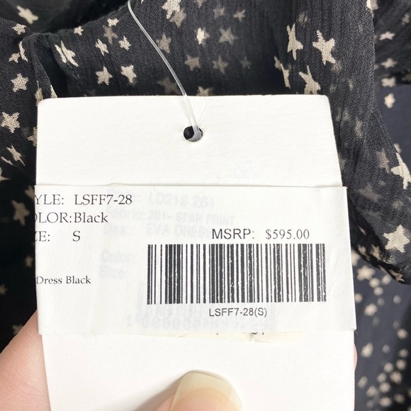 LoveShackFancy Eva Black Star Maxi Dress S NWT - Picture 4 of 10